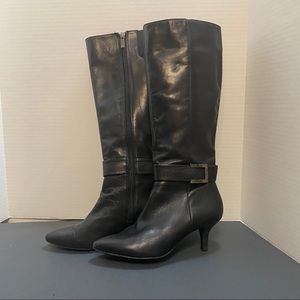 Anne Klein Flex Tall Black Leather Boots